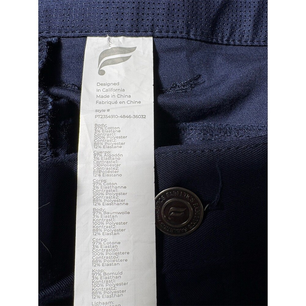 Fabletics Chino Pants Mens 36x32 Navy Blue Flat Front Straight Leg - Picture 7 of 8